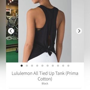 Lululemon All Tied Up Tank (Prima Cotton) Black size 6